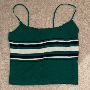 Green Striped Women's Top